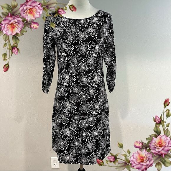 Soybu Black and White Sheath Dress with Long Sleeve size Small - Picture 1 of 11